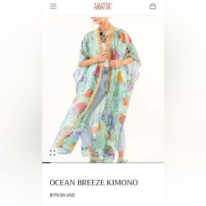 NWT Aratta Ocean Breeze Kimono O/S